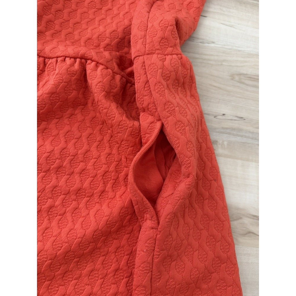 Anthropologie Maeve Coral Caye Scallop Textured Lace Detail Dress Pockets XS - Picture 4 of 10